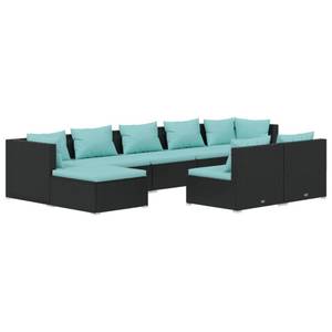 Garten-Lounge-Set (9-teilig) 3013634-8 Schwarz - Blau - Hellblau