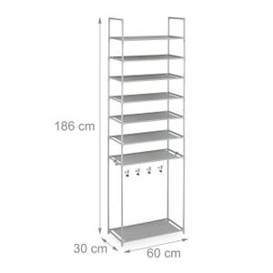 Étagère à chaussures compartiment bottes Gris