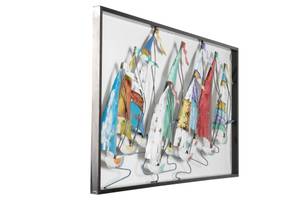 Tableau métallique Colourful Companions Métal - 120 x 60 x 4 cm