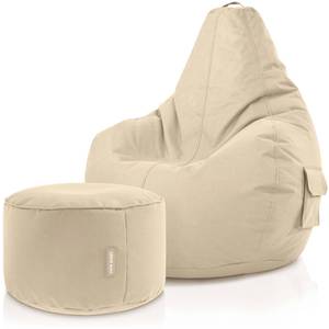 Gaming Sitzsack + Hocker "Cozy+Cube" Creme