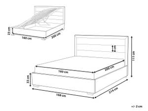 Lit double ROUEN Orange - Largeur : 168 cm