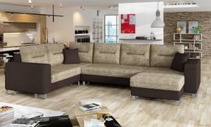 Ecksofa RADOD Beige - Braun - Ecke davorstehend rechts