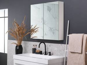 Bad-Spiegelschrank NAVARRA Silber - Weiß - 80 x 70 cm