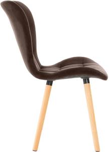 chaise salle à manger Elda Lot de 2 Marron - Fourrure synthétique