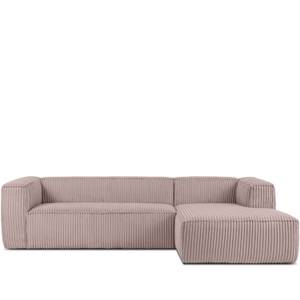 Ecksofa FEROX Pink - Armlehne beidseitig montierbar - Ecke davorstehend rechts - Ottomane davorstehend rechts