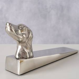 Türstopper Hund Silber - Metall - 4 x 4 x 17 cm