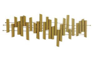 Wanddeko Metall Sinfonie des Einklangs Gold - Metall - 115 x 38 x 5 cm