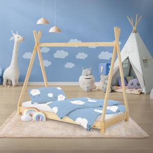 Kinderbett Tipi 80x160 cm Natur Braun