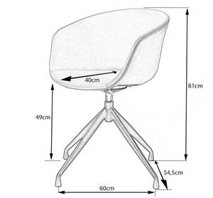 Chaise DANI, pivotante, similicuir Chaise DANI de KAWOLA, chaise de salle à manger pivotante, similicuir gris - Gris