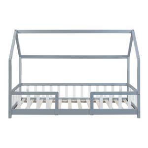 Lit d'enfant Sisimiut avec Matelas Gris lumineux - Blanc - 206 x 140 x 96 cm