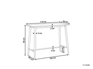 Table de salle à manger CHAVES Marron - Blanc - Bois manufacturé - 50 x 90 x 110 cm