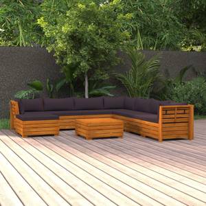 Garten-Lounge-Set (9-teilig) 3087322 Grau - Massivholz - Holzart/Dekor - 68 x 30 x 68 cm