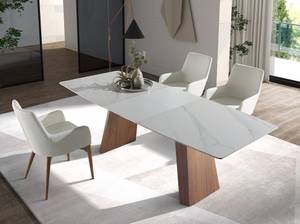 Table à manger 1134 Blanc - Porcelaine - Pierre - 180 x 76 x 90 cm