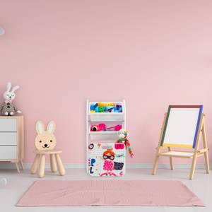 Schmales Kinderregal mit Heldin Motiv Schwarz - Pink - Weiß - Holzwerkstoff - Kunststoff - 43 x 81 x 30 cm