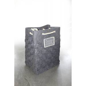 Sac à linge gris en feutrine souple Gris - Textile - 40 x 53 x 30 cm