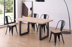 Tisch ROMA Schwarz 150x90x77cm Braun - Holz teilmassiv - 90 x 77 x 150 cm