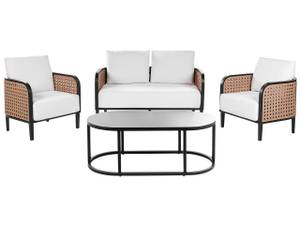 Set de jardin MONTEFALCO Noir - Blanc - Métal - 74 x 87 x 137 cm