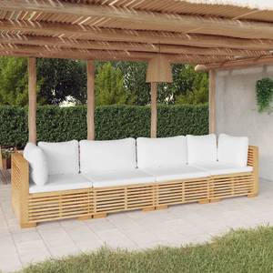 Salon de jardin 3028565-5 (lot de 4) Marron - Blanc crème - Blanc