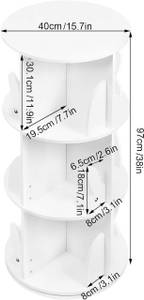 Bücherregal drehbar Clark Weiß - Holzwerkstoff - Metall - 40 x 97 x 40 cm