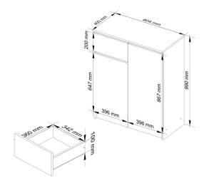 Commode K80 2T 1S CLP Imitation wengé