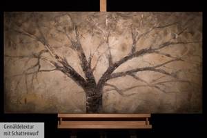 Acrylbild handgemalt Der weise Baum Weiß - Massivholz - Textil - 120 x 60 x 4 cm