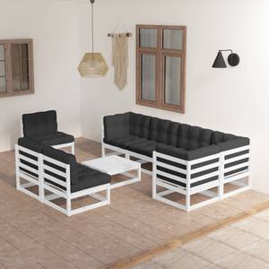 Salon de jardin (lot de 9) 3009798-2 Anthracite - Blanc