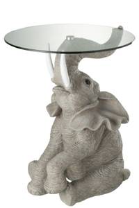 Table elephant poly/verre gris Vert - Céramique - 6 x 47 x 47 cm