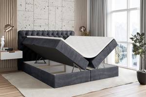 Boxspringbett BOXI8 Steingrau - Breite: 140 cm - H3