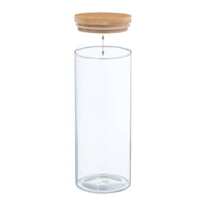 Vorratsgläser mit Deckel 4er Set 1350 ml Braun - Bambus - Glas - Kunststoff - 10 x 24 x 10 cm