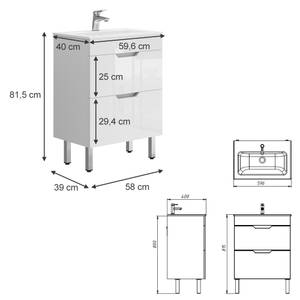 Salle de Bain Clayton 2 pcs. Largeur : 58 cm