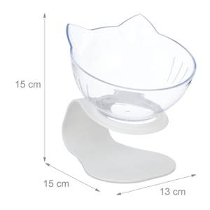 Lot de 2 supports surélevés gamelles Blanc - Matière plastique - 13 x 15 x 15 cm