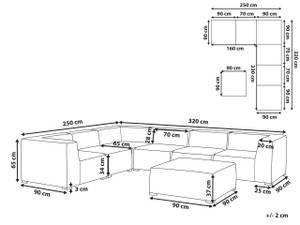 Lounge Set AREZZO 2-tlg Schwarz - Dunkelgrau - Grau - 320 x 250 cm - 3er Set