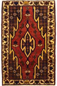 Hamadan - 135x85cm Rot - Naturfaser - 85 x 1 x 135 cm