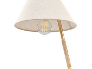 Lampe de table FLEMING Beige - Doré - Fibres naturelles - 17 x 40 x 20 cm