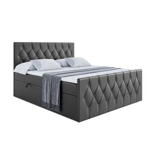 Boxspringbett VELANTO Hochglanz Schwarz - Breite: 160 cm - H3