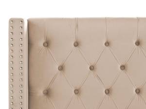 Lit double LUBBON Beige - Argenté - 152 x 142 x 215 cm