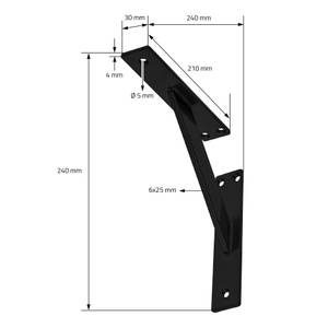 Regalhalter 2er Set aus Aluminium Schwarz - 24 x 24 cm