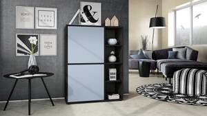 Highboard Cuba Schwarz - Pastellblau