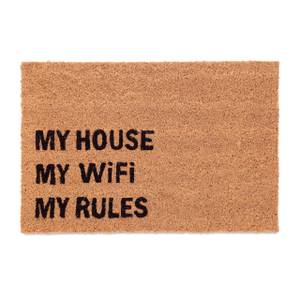 Kokos Fußmatte "MY WiFi MY RULES" Schwarz - Braun - Naturfaser - Kunststoff - 60 x 2 x 40 cm