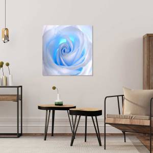 Tableau blue roses 80 x 80 cm - Fibres naturelles