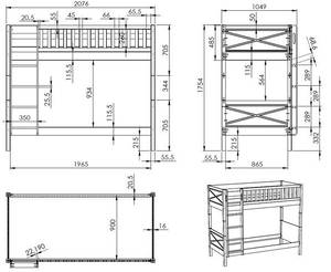 Lits superposés SCOTT BB005 105 x 175 x 208 cm