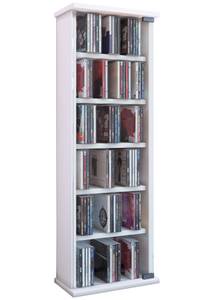 Holz CD DVD Stand Regal Vetro Glastür Cremeweiß - Weiß