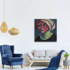 Leinwandbild Frau Mit Weißem Turban Textil - 2 x 85 x 80 cm