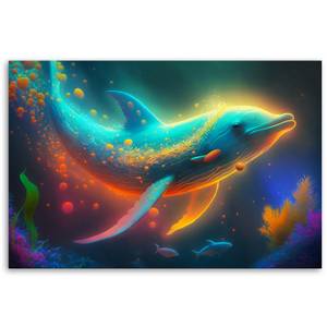 Canvas Leinwandbild Neon-Wal Abstraktion 120 x 80 cm