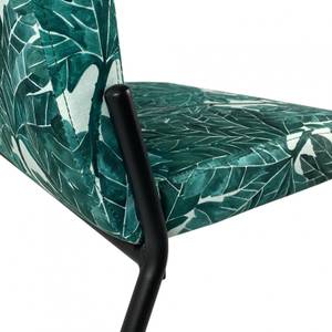Lot 2 chaises tissu motif vert feuilles Vert