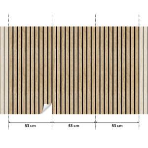 Tapete Lamelle Holz Bretter Braun - Papier - 53 x 1000 x 1000 cm