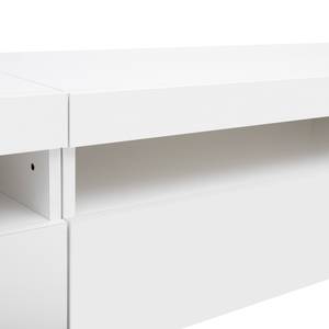 Buffet TV Neptunus Ⅳ Blanc - Bois manufacturé - Verre - Métal - 240 x 35 x 39 cm