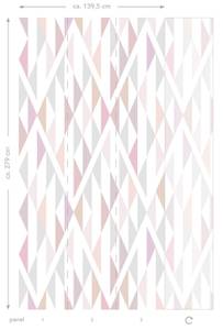 Fototapete Karomuster Pink - Naturfaser - Textil - 150 x 279 x 279 cm