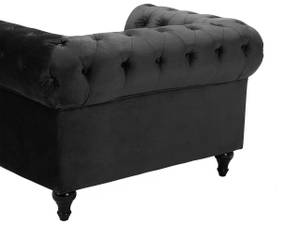 Sessel CHESTERFIELD Schwarz - Eiche Dunkel - 110 x 70 x 75 cm