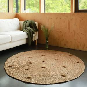 SISKA tapis rond jute Marron - Fibres naturelles - 140 x 1 x 140 cm